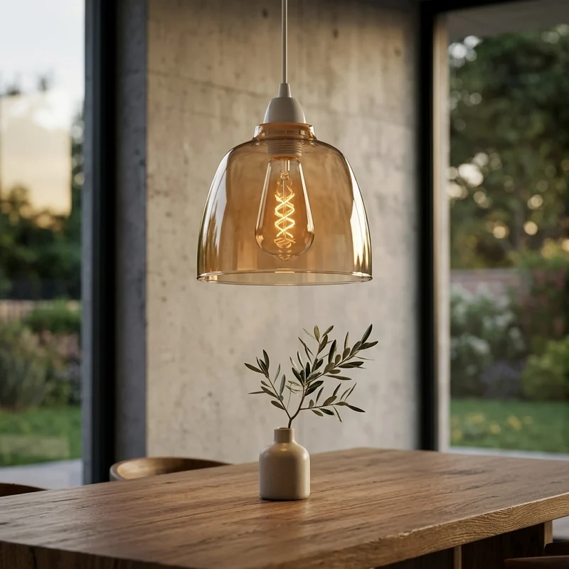 Moderne Retro E27-Glasschirm | Bernstein Ersatzglas Ø 14,5 - h 15,5~3689