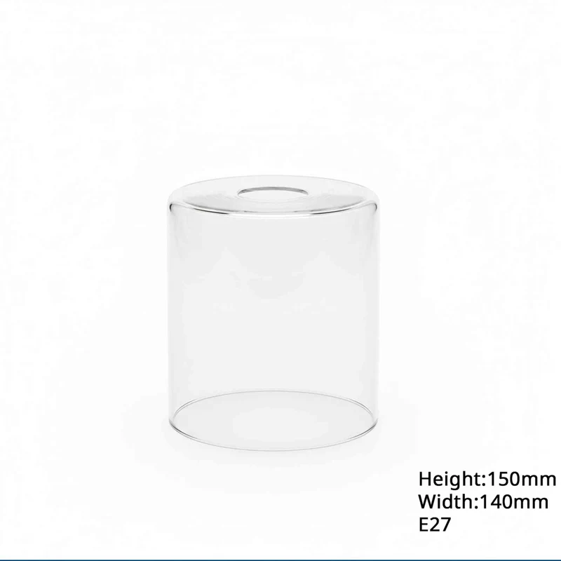 Ersatzglas lampenschirm E27 Klarglas | Zylinder Lampenglas Ø 14cm / Ø7,5cm~3688