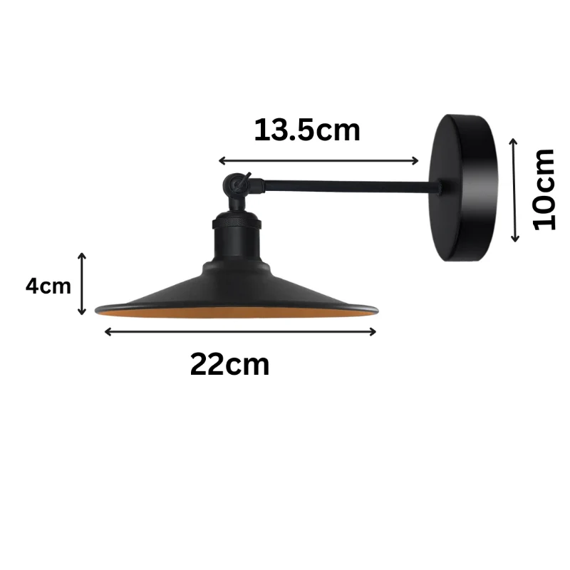LEDSONE Vintage Wandlampe Schwarz | Verstellbare ~3768