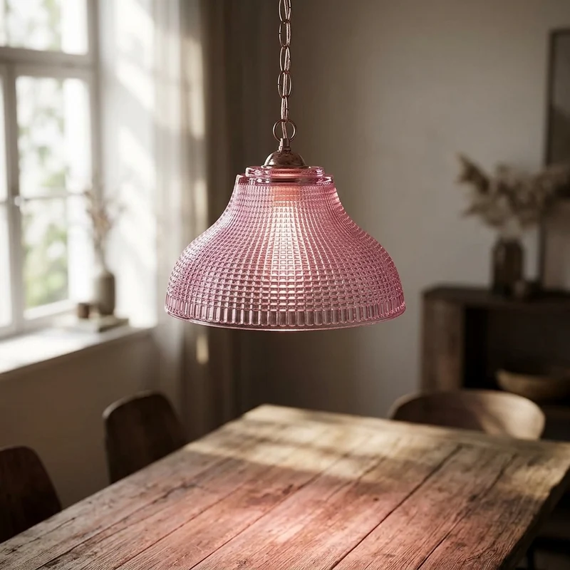 Lila Glaslampenschirm im Vintage-Stil für lampen~3759