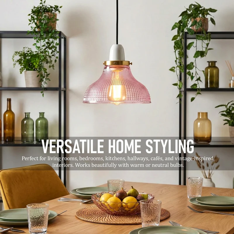 Lila Glaslampenschirm im Vintage-Stil für lampen~3759