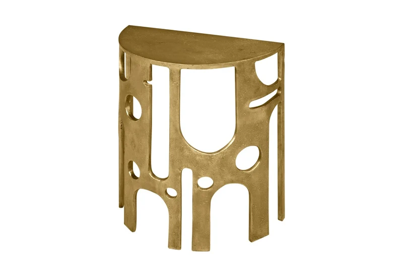 Casa Padrino Luxus Konsole Savage Bronzefarben 50 x 25 x H. 60 cm - Kleine skulpturale Wandkonsole aus Aluminium in Bronze-Optik - Luxus Möbel