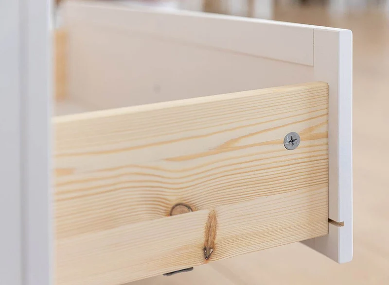 Große Vitrine aus Massivholz | Zweitüriger Wohnzimmerschrank Marone Elite mit Schublade