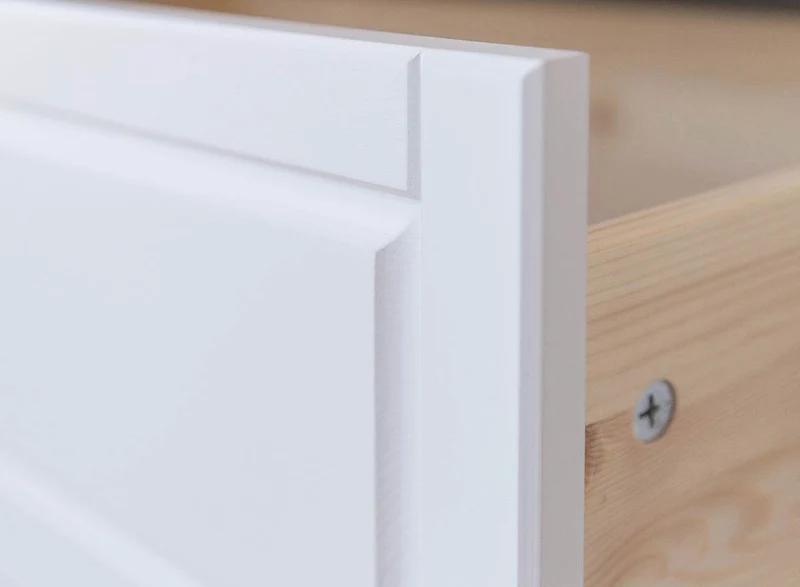 Schmaler Schrank aus Massivholz | Wohnzimmerschrank Marone Elite Tabacco mit zwei Schubladen