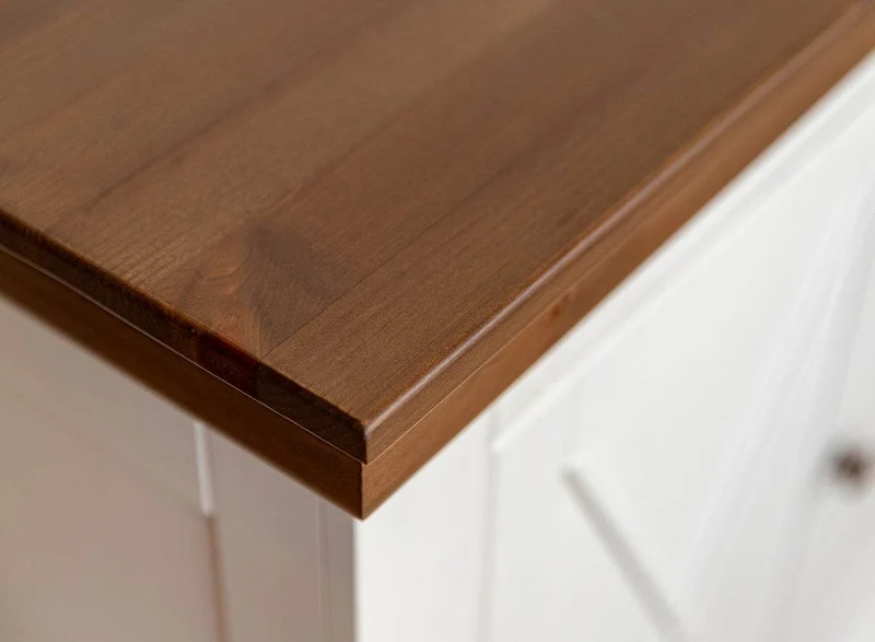 Sideboard aus Massivholz | Zweitürige Wohnzimmerkommode Marone Elite Tabacco mit zwei Schubladen