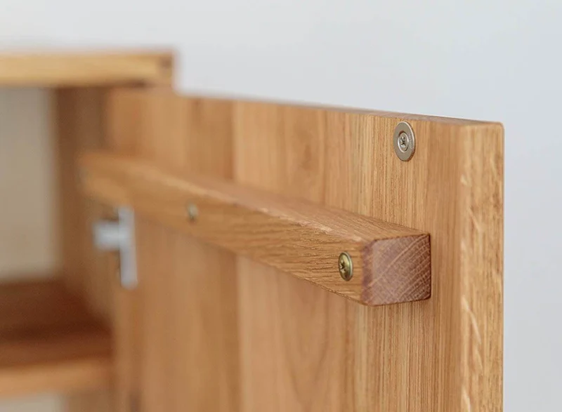 Minimalistischer Wäscheschrank aus geölter Wildeiche | Kleiner Skandi Kleiderschrank Simona mit zwei Schubladen