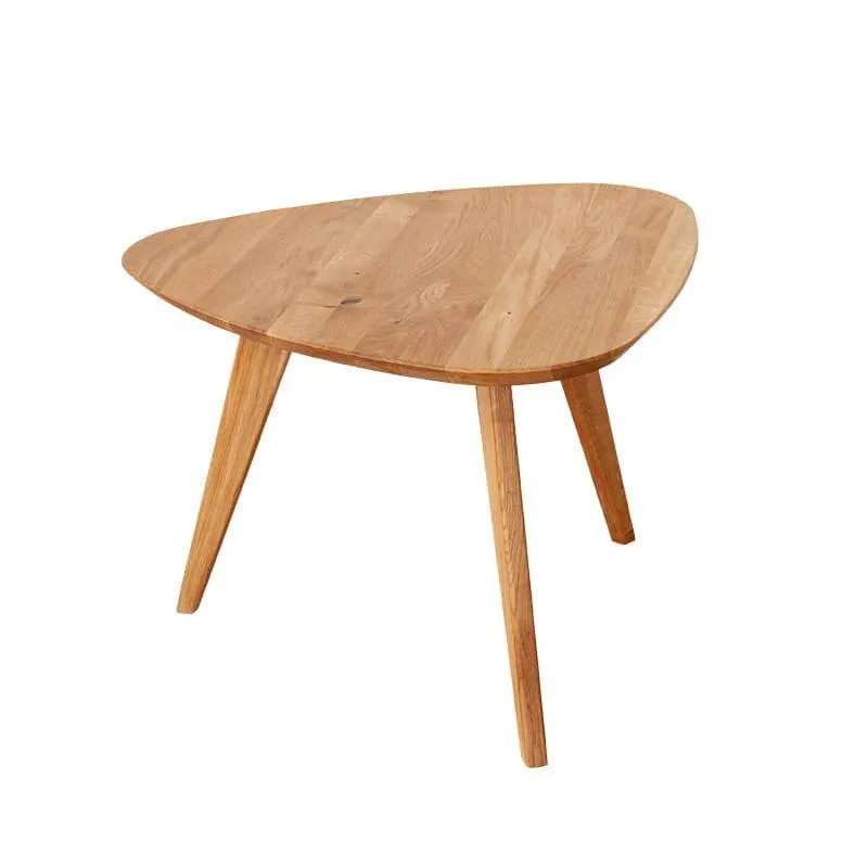 Minimalistischer Couchtisch aus massiver Eiche | Ovaler Beistelltisch Orbetello in zwei Größen