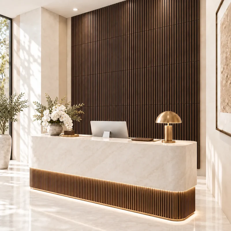 Chestnut Wood Slat Wall Panelling - 60 x 60 cm