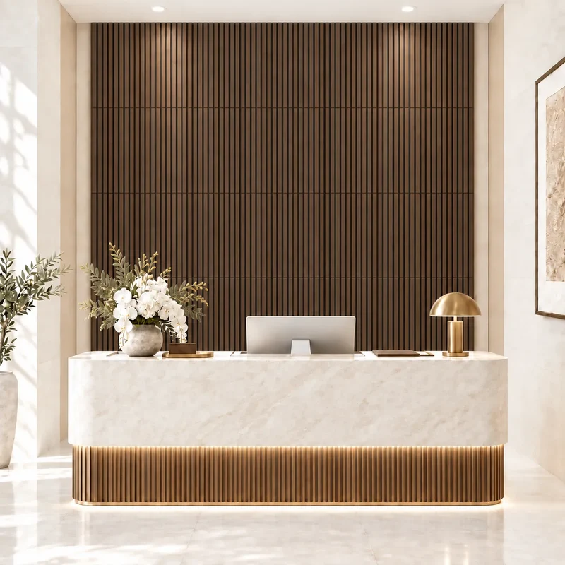 Chestnut Wood Slat Wall Panelling - 60 x 60 cm