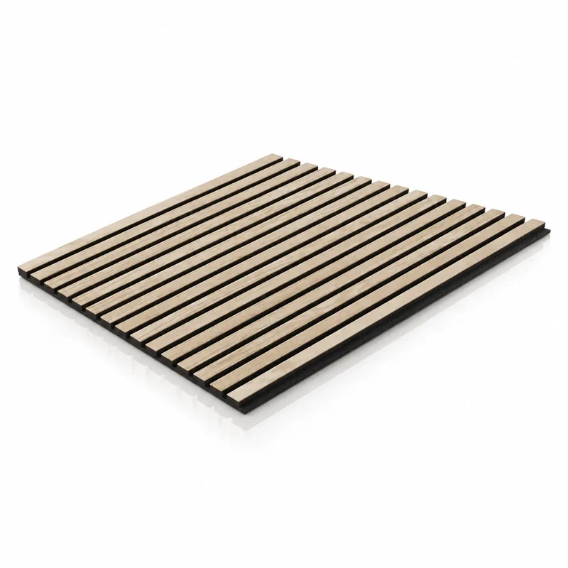 Bleached Oak Wood Slat Wall Panelling - 60 x 60 cm
