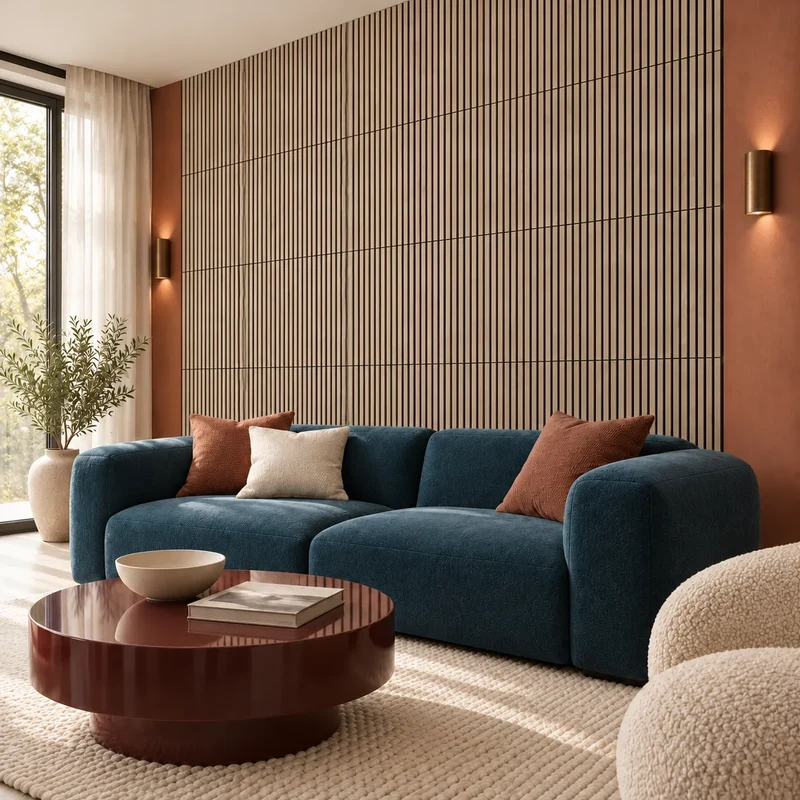 Bleached Oak Wood Slat Wall Panelling - 60 x 60 cm