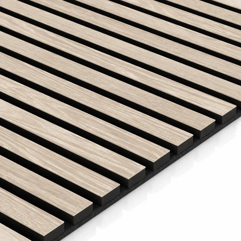 Bleached Oak Wood Slat Wall Panelling - 60 x 60 cm