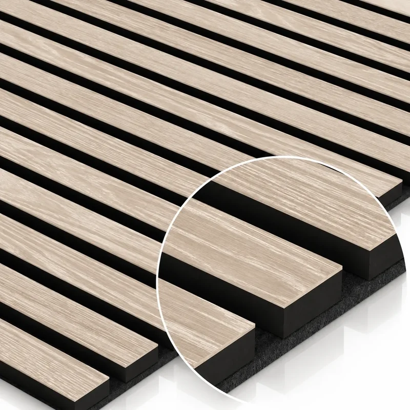 Bleached Oak Wood Slat Wall Panelling - 60 x 60 cm
