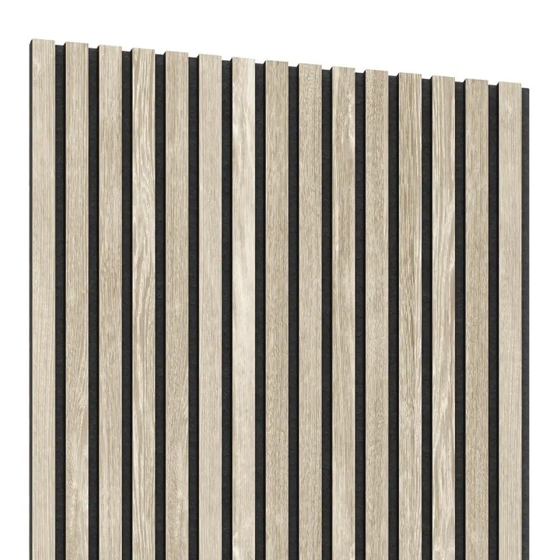 Bleached Oak Wood Slat Wall Panelling - 60 x 60 cm