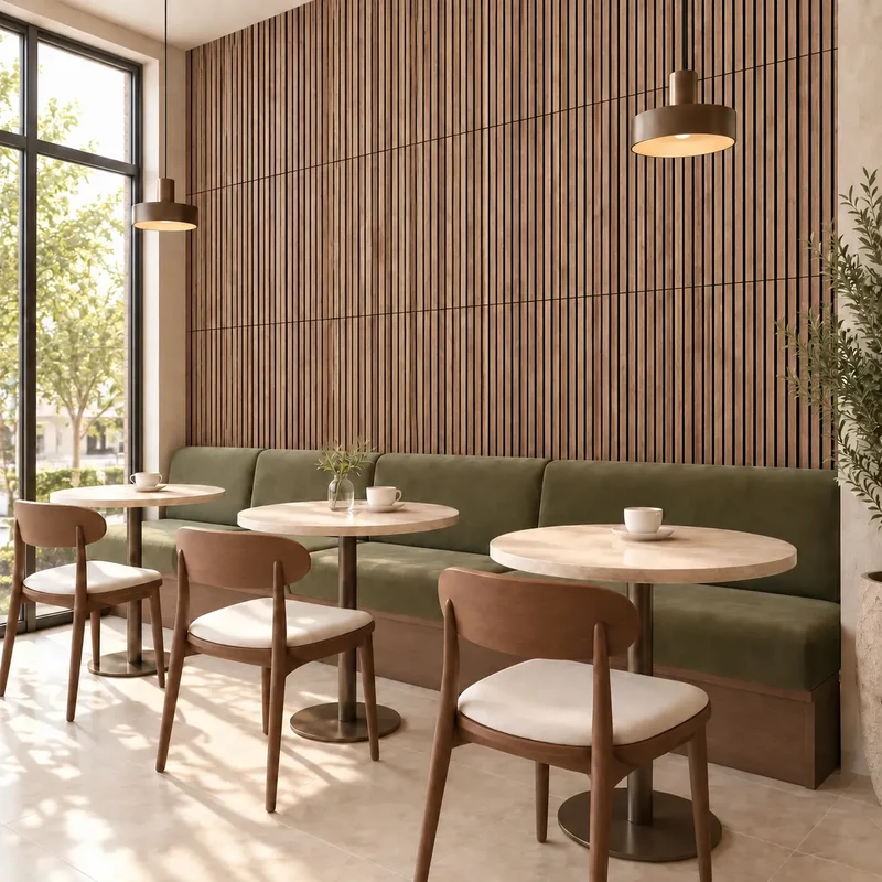 Walnut Wood Slat Wall Panelling - 60 x 60 cm