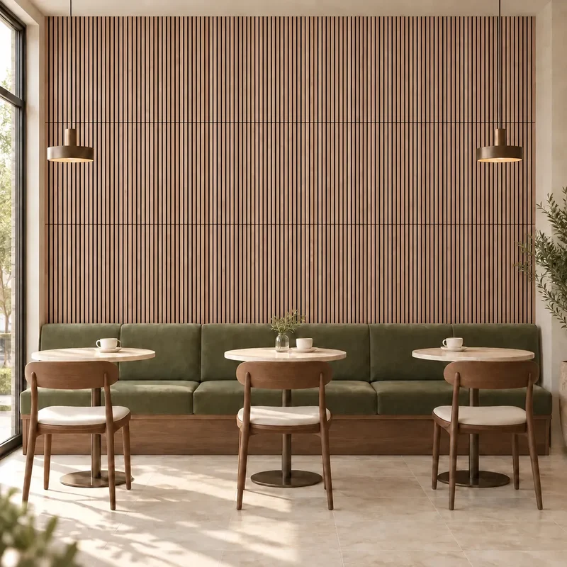 Walnut Wood Slat Wall Panelling - 60 x 60 cm