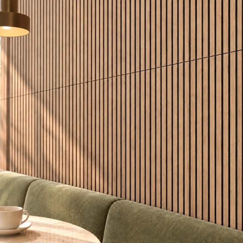 Walnut Wood Slat Wall Panelling - 60 x 60 cm