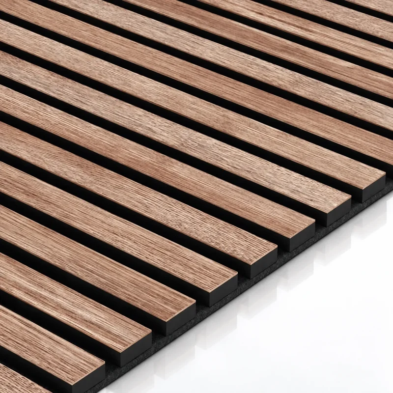Walnut Wood Slat Wall Panelling - 60 x 60 cm