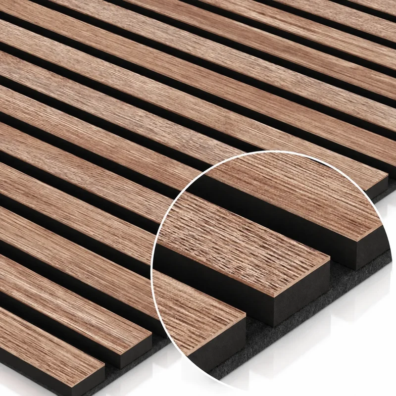 Walnut Wood Slat Wall Panelling - 60 x 60 cm