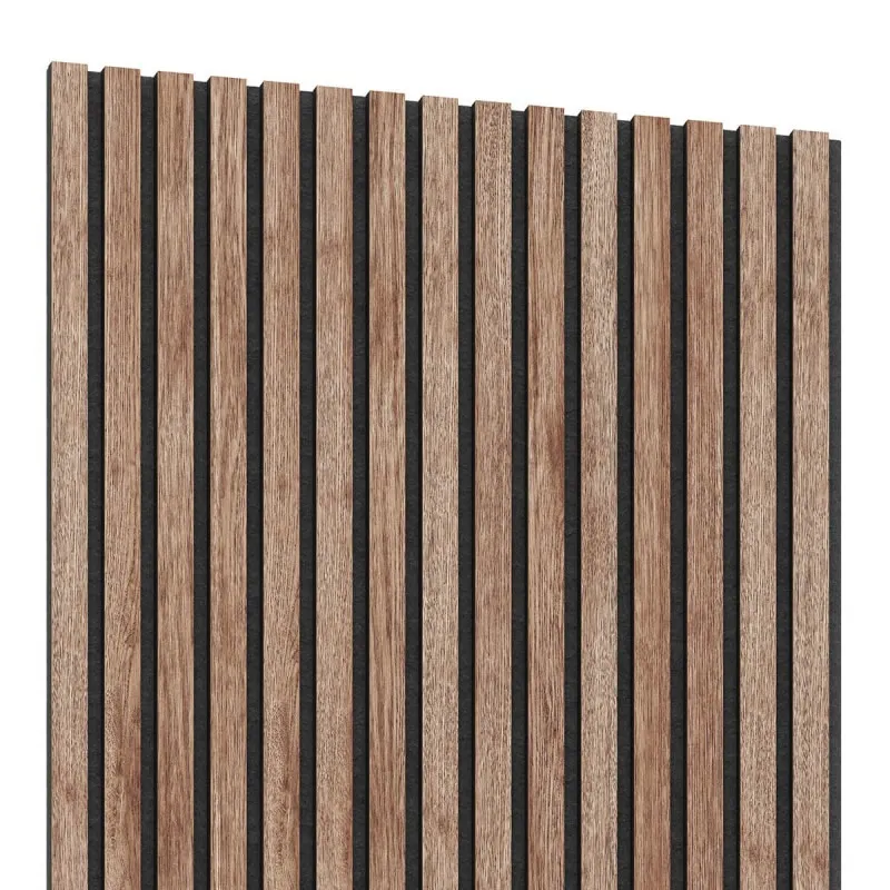 Walnut Wood Slat Wall Panelling - 60 x 60 cm