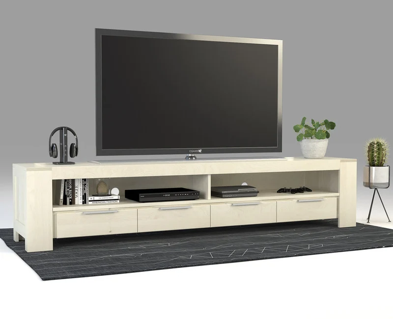 Robosto TV-Sideboard Birke Massivholz – Handgefertigtes Longboard für Ihr Wohnzimmer