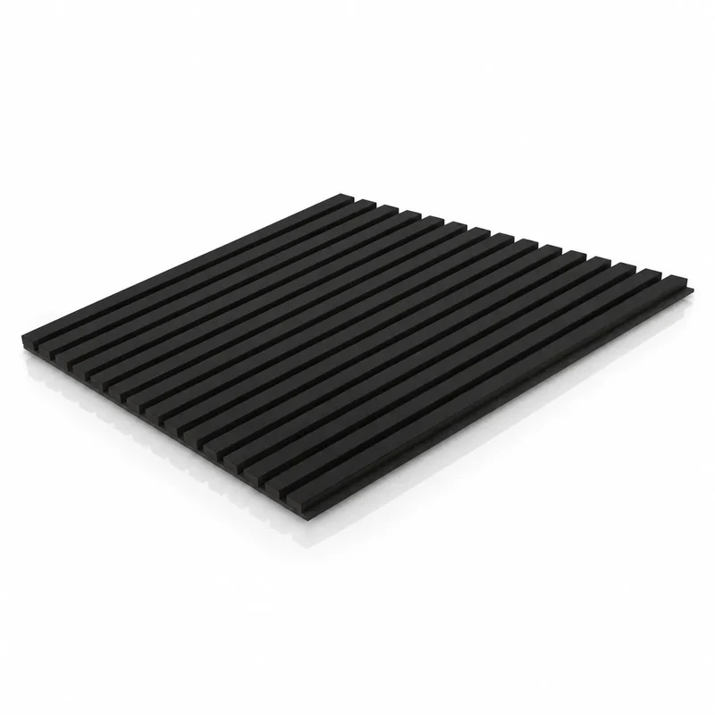 Charcoal Wood Slat Wall Panelling - 60 x 60 cm