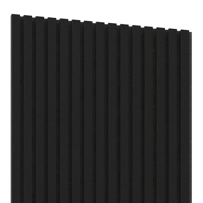 Charcoal Wood Slat Wall Panelling - 60 x 60 cm