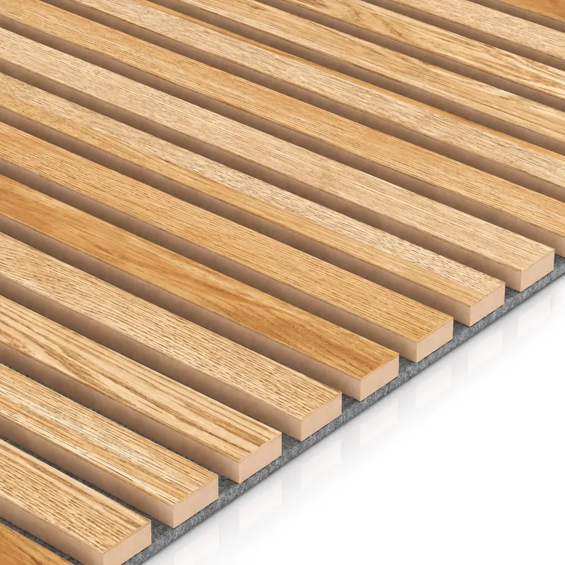 Oak Grey Wood Slat Wall Panelling - 60 x 60 cm