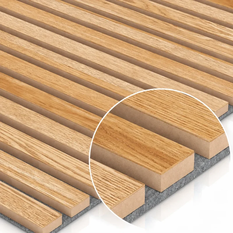 Oak Grey Wood Slat Wall Panelling - 60 x 60 cm