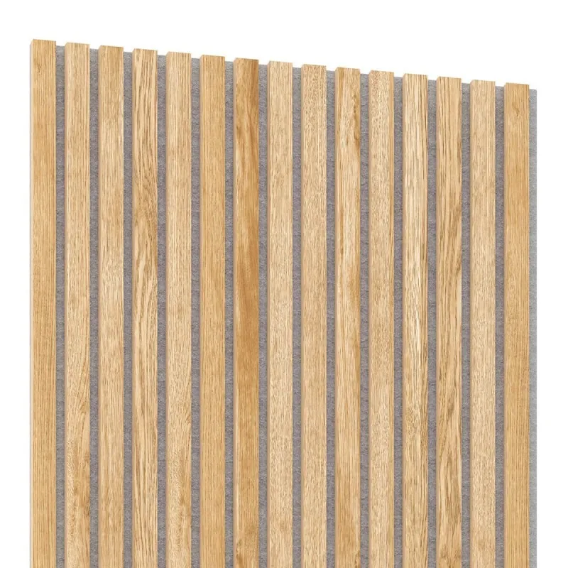Oak Grey Wood Slat Wall Panelling - 60 x 60 cm