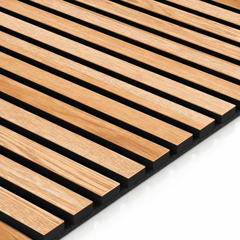 Oak Black Wood Slat Wall Panelling - 60 x 60 cm