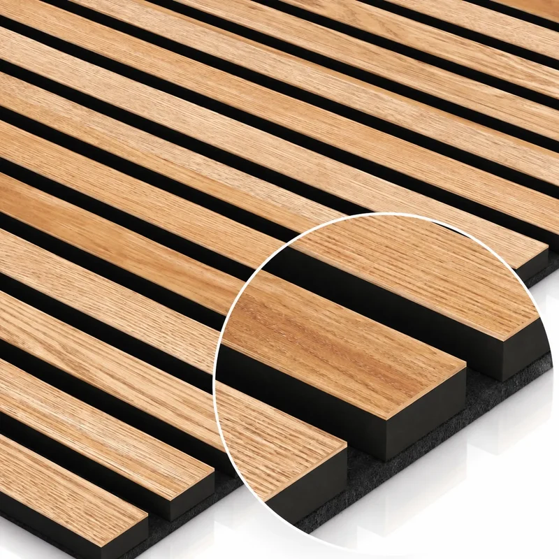 Oak Black Wood Slat Wall Panelling - 60 x 60 cm