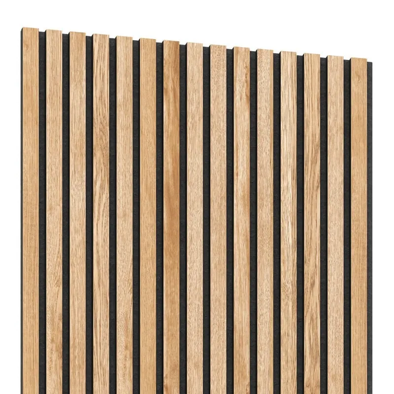 Oak Black Wood Slat Wall Panelling - 60 x 60 cm