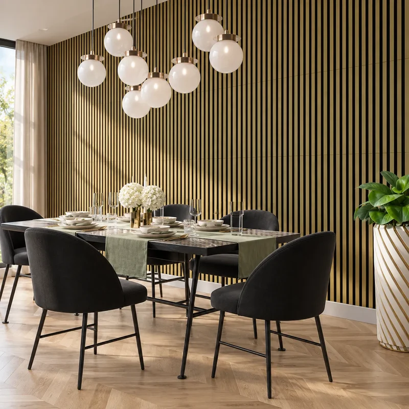 Wooden Acoustic Panels - GOLD Wall Slats