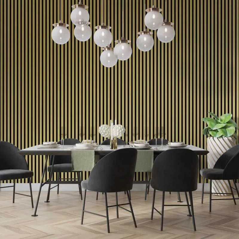 Wooden Acoustic Panels - GOLD Wall Slats