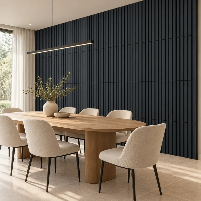Wooden Acoustic Panels - ANTHRACITE Wall Slats