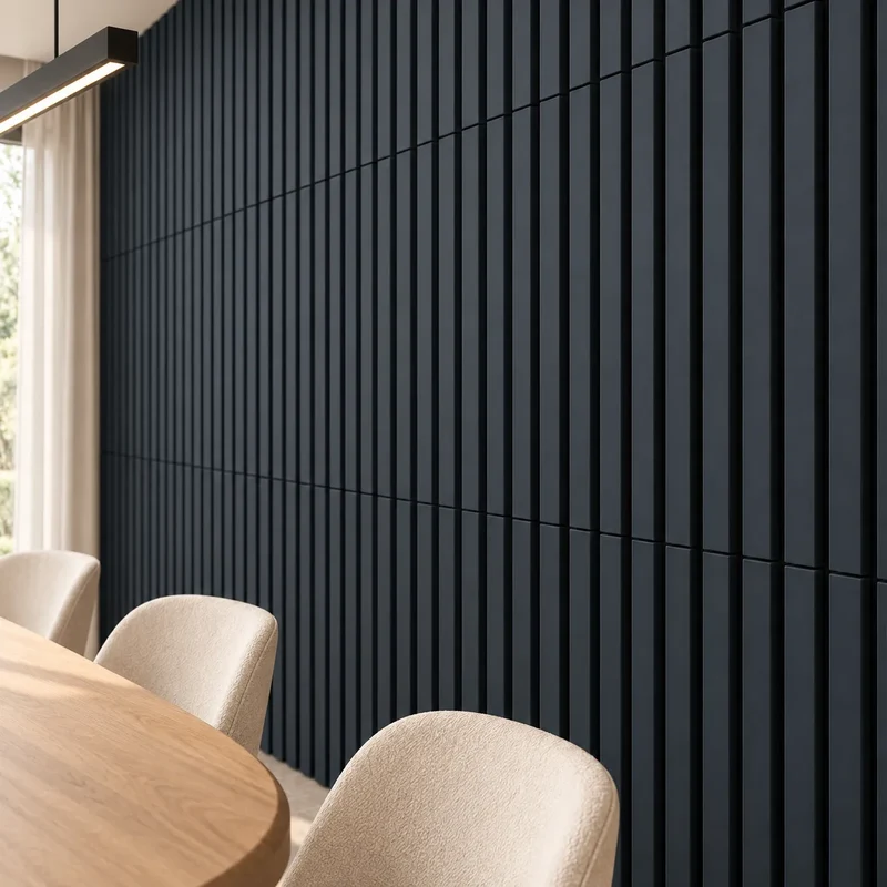Wooden Acoustic Panels - ANTHRACITE Wall Slats
