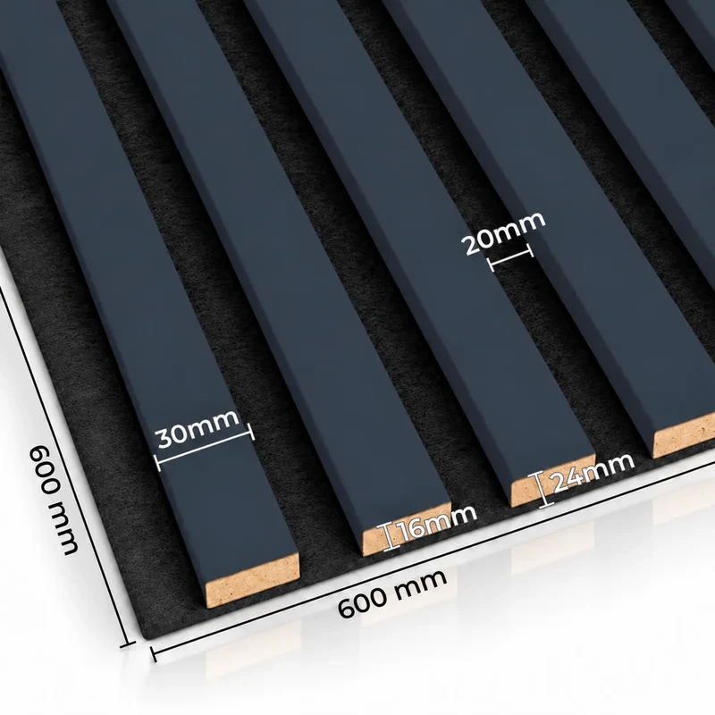Wooden Acoustic Panels - ANTHRACITE Wall Slats