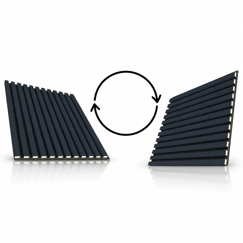 Wooden Acoustic Panels - ANTHRACITE Wall Slats