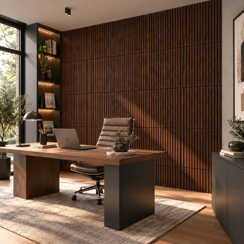 Wooden Acoustic Panels - WALNUT Wall Slats