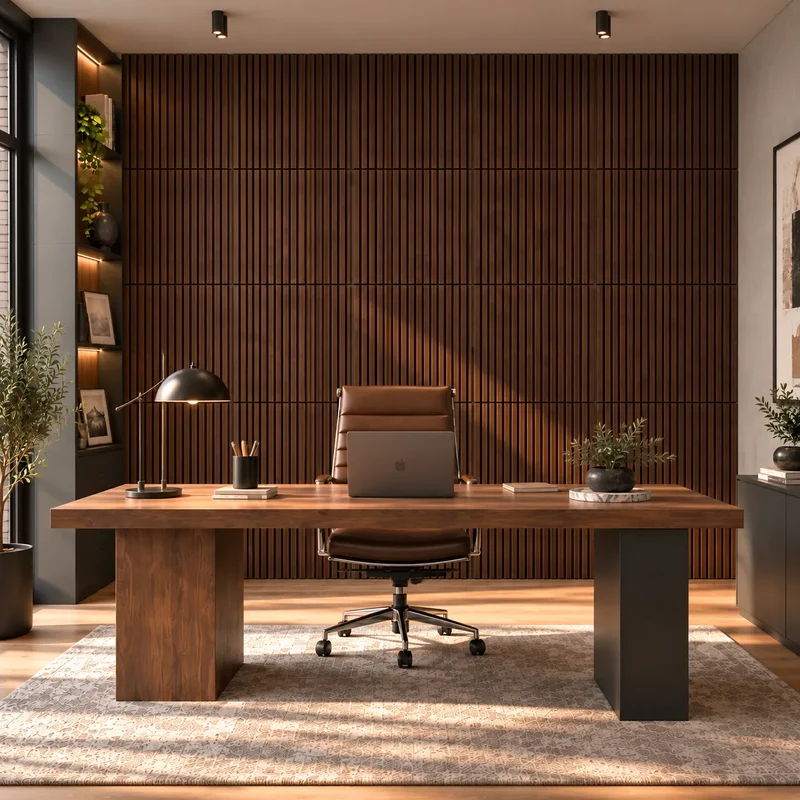 Wooden Acoustic Panels - WALNUT Wall Slats