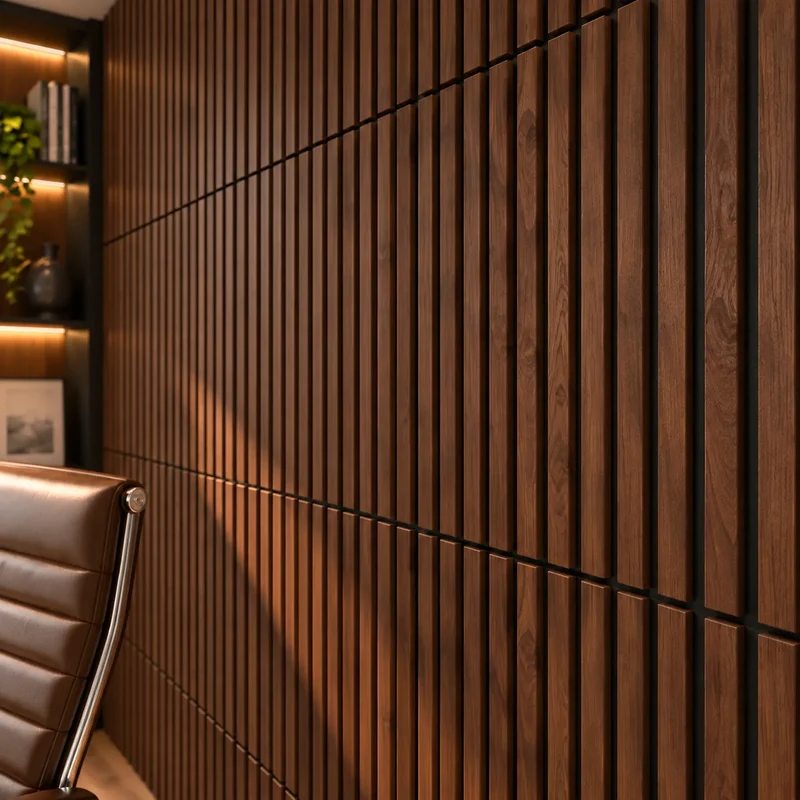 Wooden Acoustic Panels - WALNUT Wall Slats