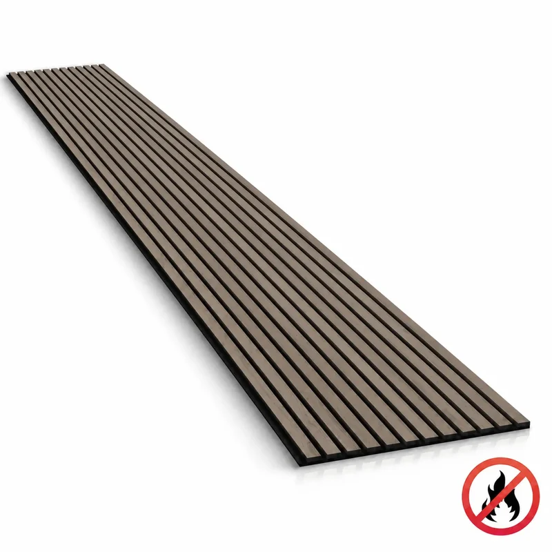 Fire Rated Veneered Slat Panel - Walnut 280 x 60 cm