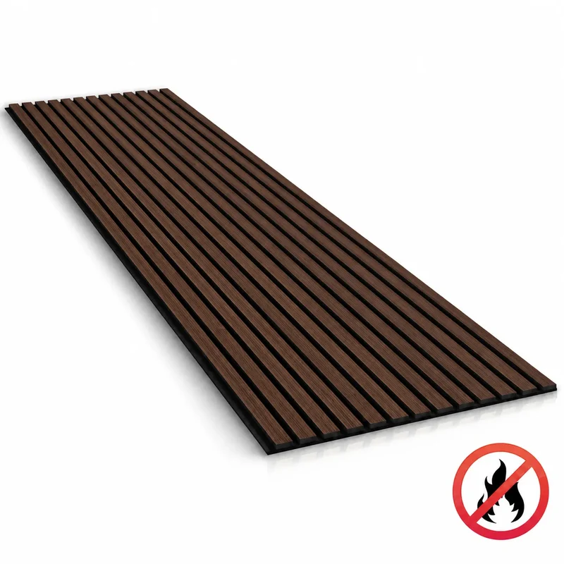 Fire Rated Veneered Slat Panels- Chestnut 240 x 60 cm