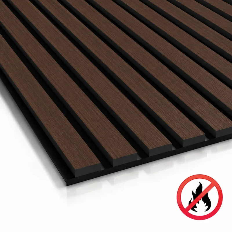 Fire Rated Veneered Slat Panels- Chestnut 240 x 60 cm