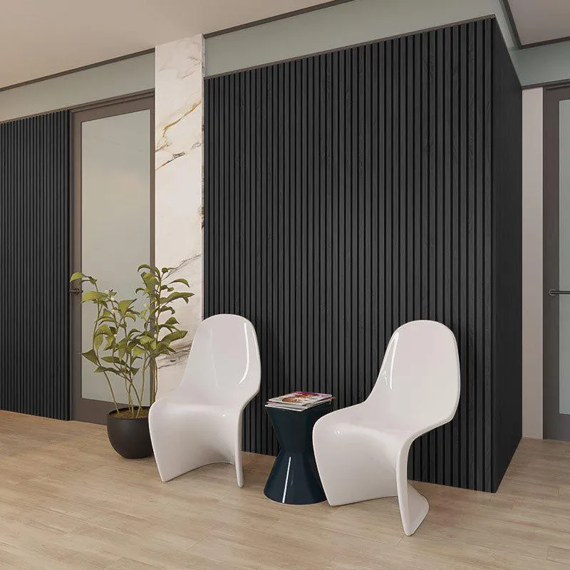 Fire Rated Veneered Slat Panel - Charcoal 240 x 60 cm