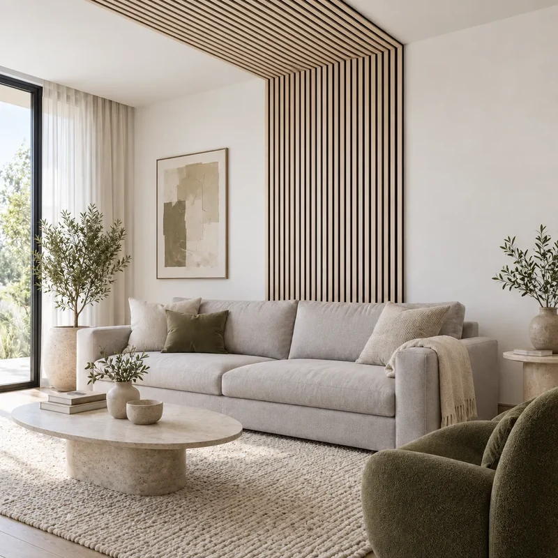 Fire Rated Veneered Slat Panel - Bleached Oak 240 x 60 cm