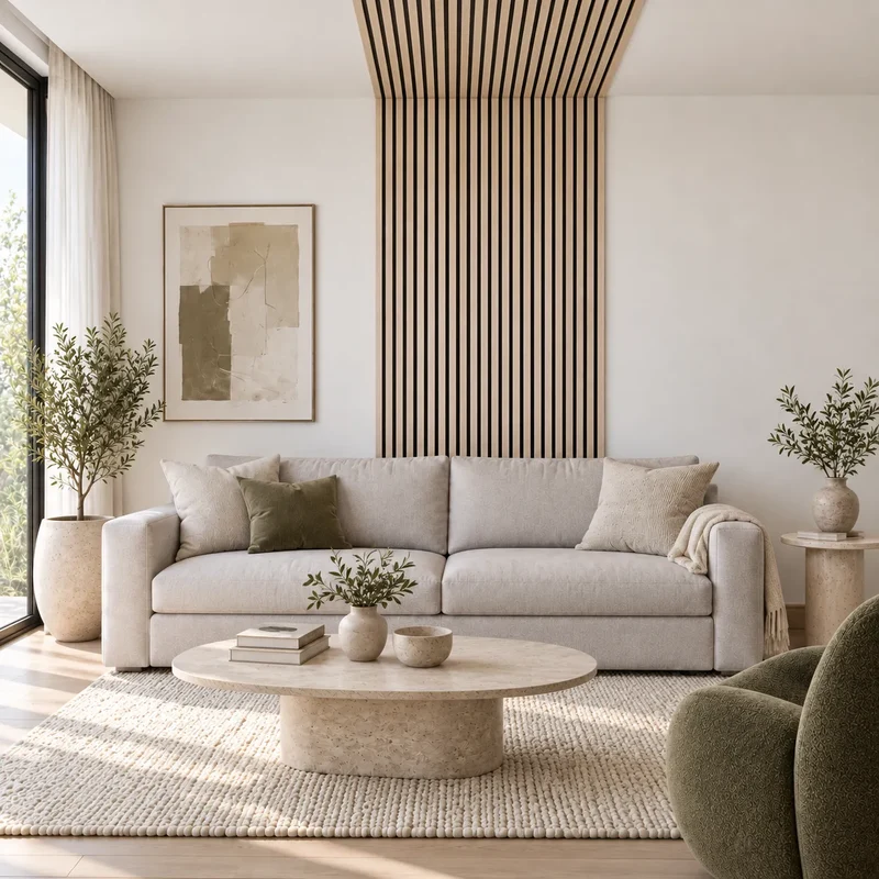 Fire Rated Veneered Slat Panel - Bleached Oak 240 x 60 cm