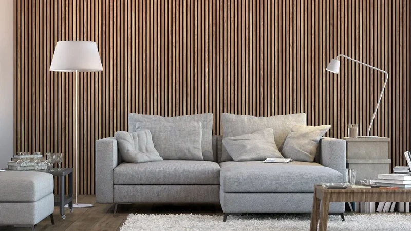 Natural Oak - Black Acoustic Wood Slat Wall Panel