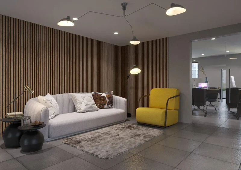 Natural Oak - Black Acoustic Wood Slat Wall Panel
